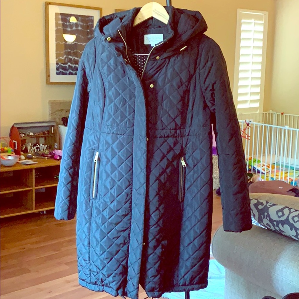 Momo Maternity  Quilted Black Coat